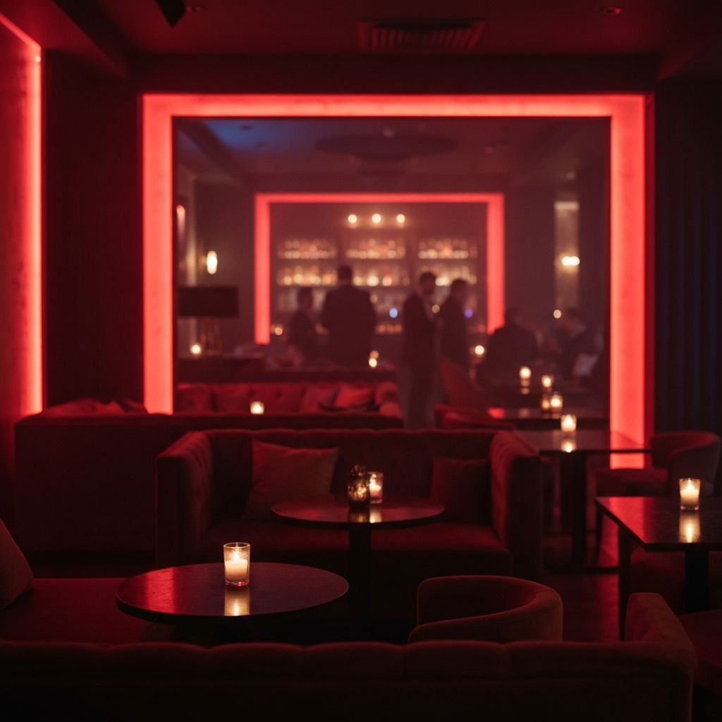 Interior del lounge Cielo Rojo